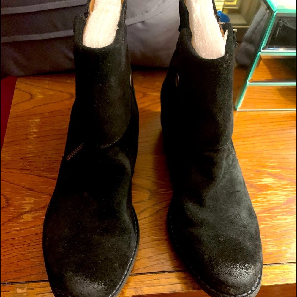 Black suede booties